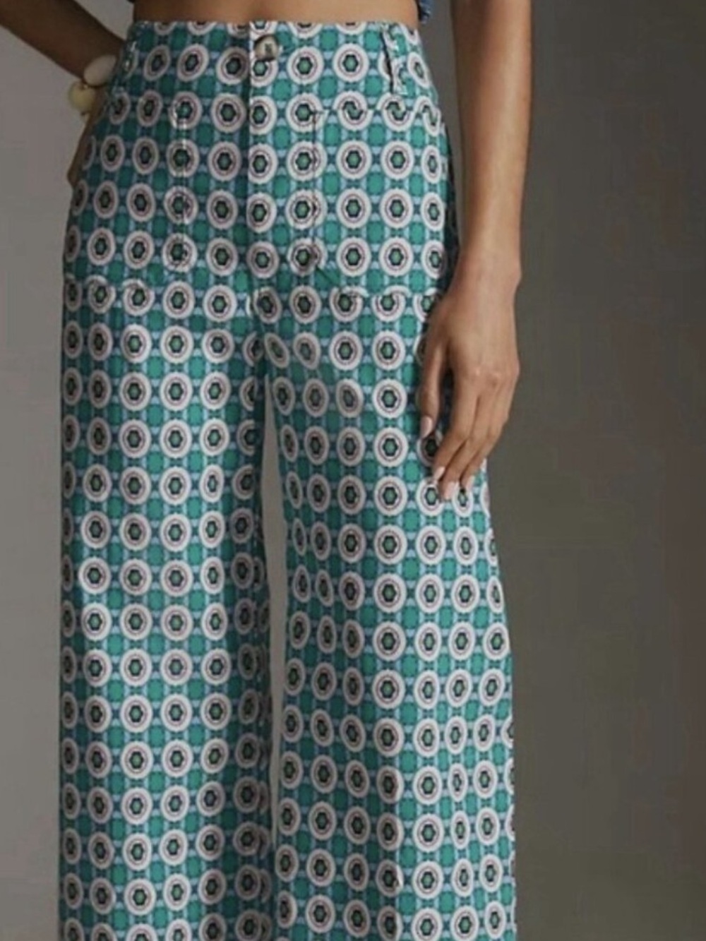 Anthropologie Collette Printed Crop Pants, Size 16W, EUC - Picture 2 of 2